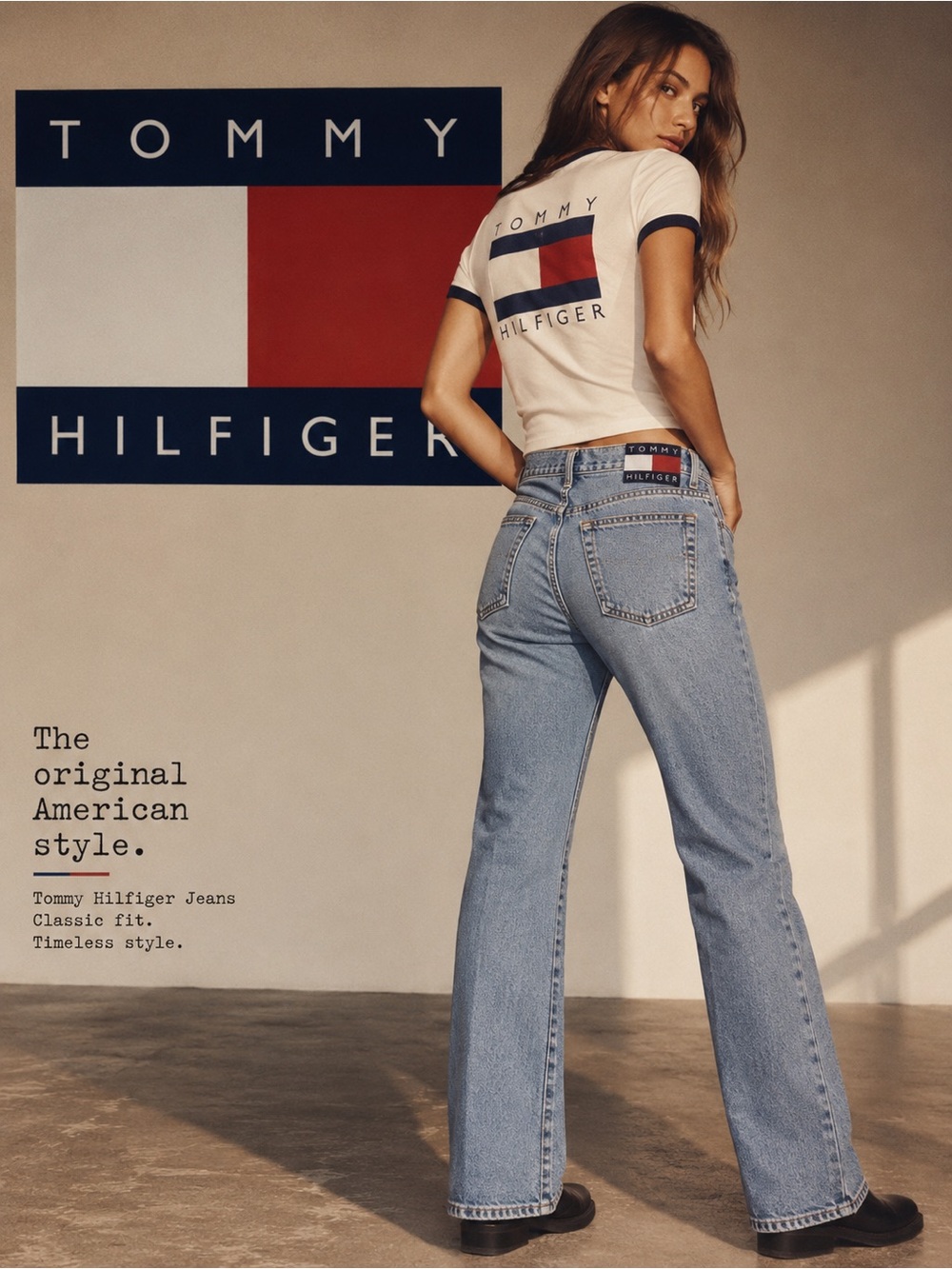 Vintage Tommy Hilfiger Jeans 26 Light Wash Straight Leg Denim Y2K 90s